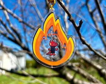 Dragon Person spinner Keychain