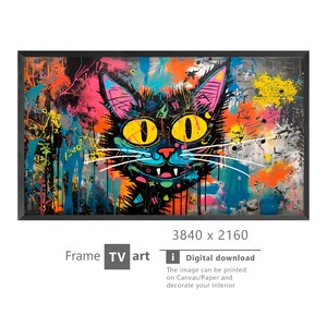 Samsung Frame TV Art, cat, modern art, digital art, Digital download for Samsung Frame, Digital download, Frame TV Art,