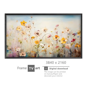 Samsung Frame TV Art, Flowers watercolor, modern art, digital art, Digital Download for Samsung Frame, Digital Download, Frame TV Art,