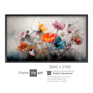 Samsung Frame TV Art, Flowers watercolor, modern art, digital art, Digital Download for Samsung Frame, Digital Download, Frame TV Art,