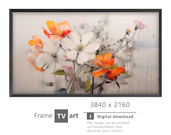 Samsung Frame TV Art, Flowers watercolor, modern art, digital art, Digital Download for Samsung Frame, Digital Download, Frame TV Art,