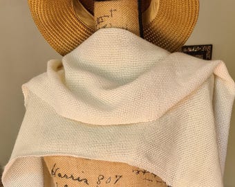 Stunning handwoven wedding stole in pure white angora on merino wool, understated, lightweight, and airy yet warm enough for a cool evening.