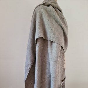 Very Large Handwoven Pure Tweed Shawl