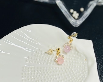 Cat Paw Crystal Earrings, Handmade Stud Earrings, Gift