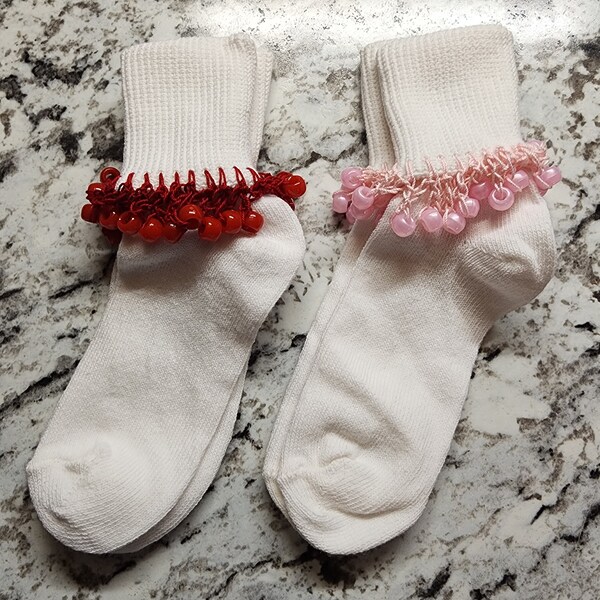 Beaded Socks, shoe size: 4-8