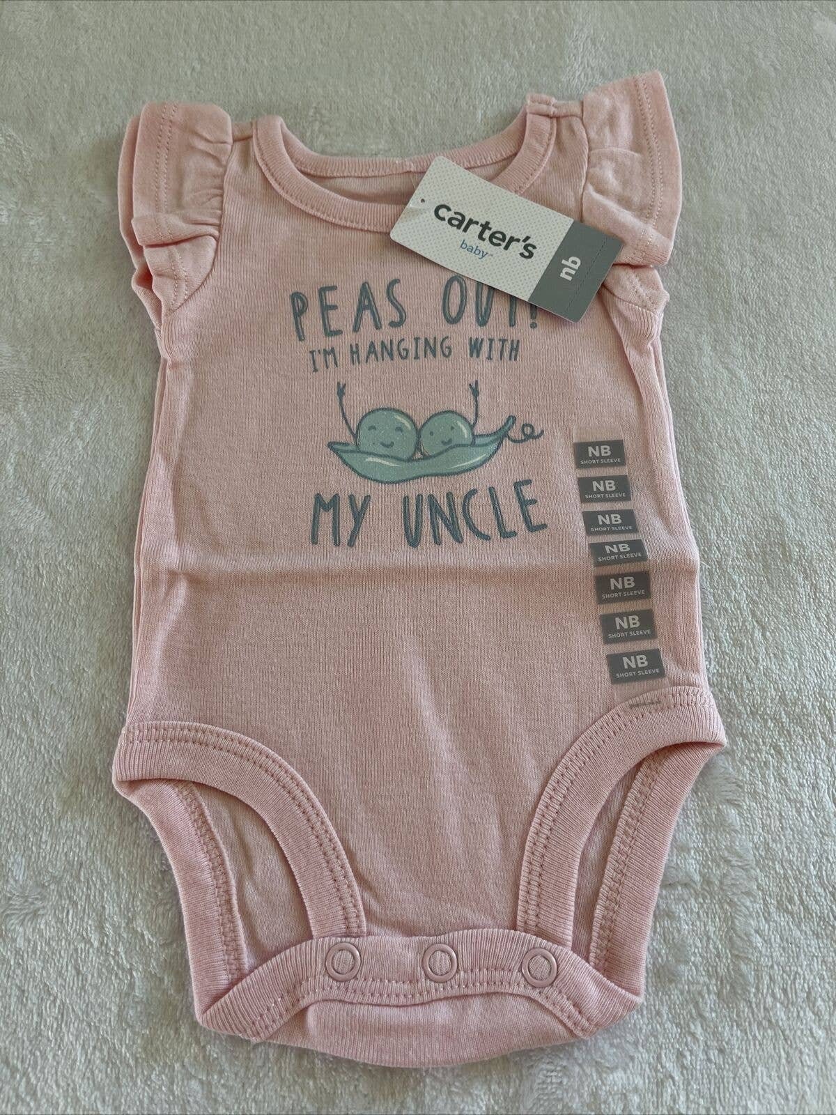 Carters Peas Out Hanging With My Uncle Bodysuit Size Newborn Baby NEW Etsy