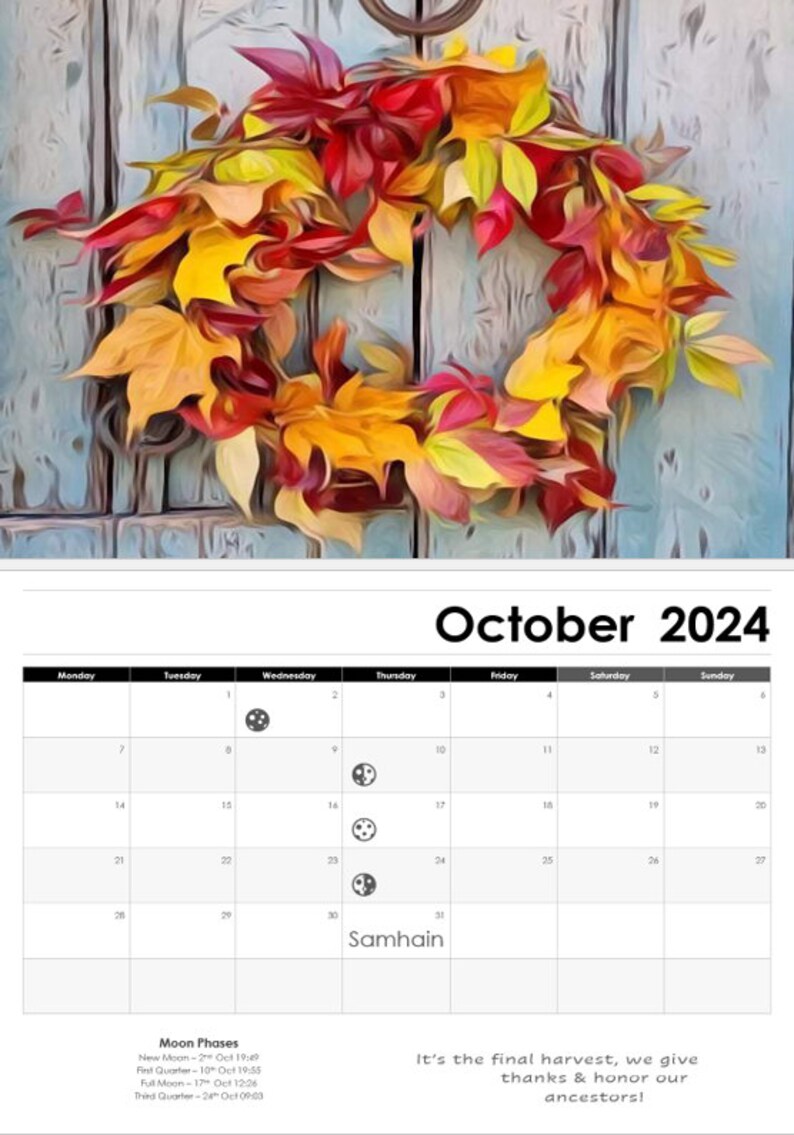 Understanding the Pagan Wheel Calendar 2024 UK Etsy UK
