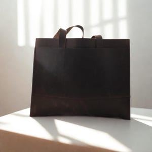 Handmade Leather Bag/ Dark Brown