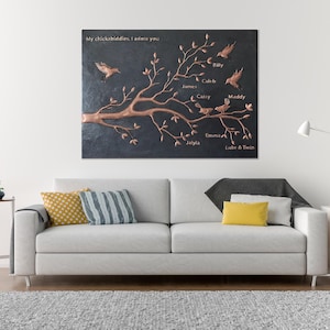 Personalized Family Tree Copper Wall Art: Handcrafted Keepsake Gift