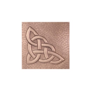Hammered Copper Celtic Tile: Custom Wall Corner Accent