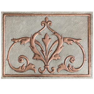 Hammered Copper Kitchen Backsplash: Custom Tile Mural, Metal Wall Panel
