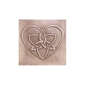 Copper Hammered Celtic Heart, Handcrafted Copper Star & Kitchen Tile, Copper Decorative Panel, Metal Wall Decorative Accents