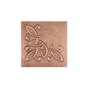 Hammered Copper Celtic Corner Tile: Traditional Wall Accent