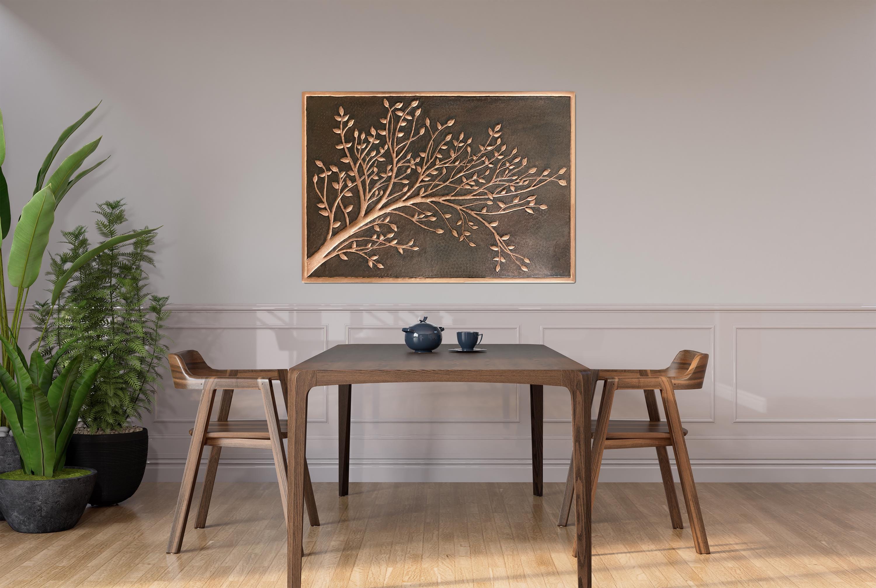 Hammered Copper Tree Wall Art: Brown Patina Metal Branch Decor - Etsy