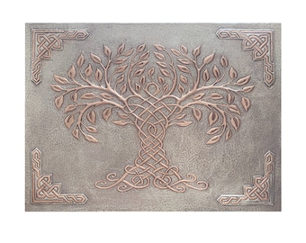 Celtic Tree of Life Copper Kitchen Backsplash , Indoor&Outdoor Wall Decoration, Metal Panel, Wall Sculpture, Handmade Bespoke Copper