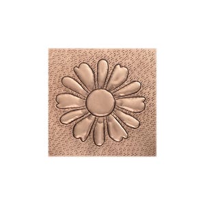 Daisy Copper Accents & Copper Hammered Tile, Traditional Copper Daisy Wall Decorative Accents, Copper Anniversary Gift