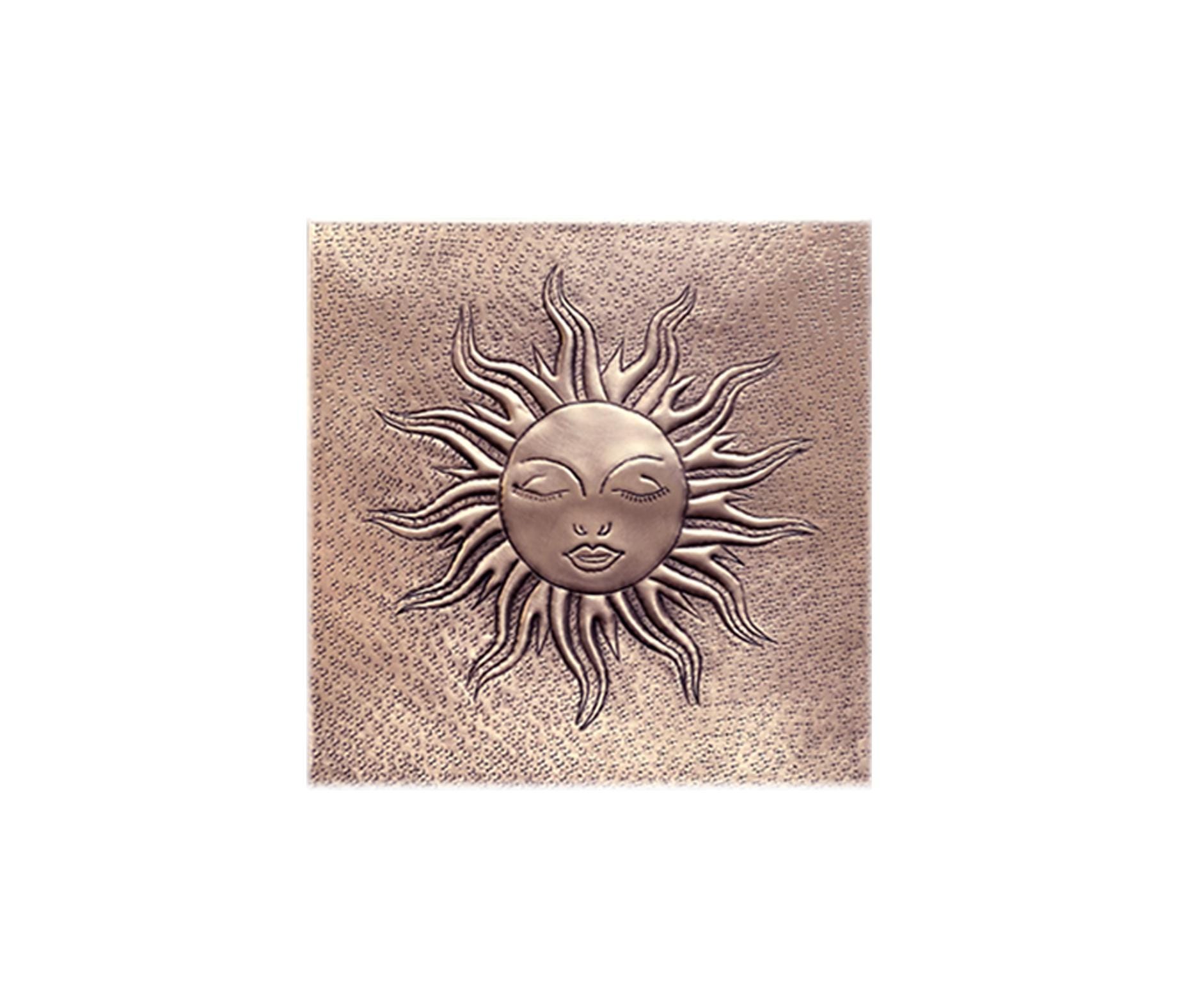 Hammered Copper Sun Sign, Copper Tile, Handcrafted Copper Sun, Copper Kitchen Tile, Copper Decorative Panel, Metal Wall Decorative Accents
