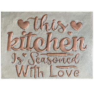 Hammered Copper Kitchen Wall Art: Rustic Inspirational Quote Decor