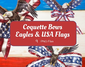 Bandera Americana Coqueta Arco y Águila, Coqueta del 4 de julio Png, Coqueta de Bandera de EE.UU., Imágenes Prediseñadas de Águila, Uso comercial, Imágenes Prediseñadas Patrióticas de EE.UU.