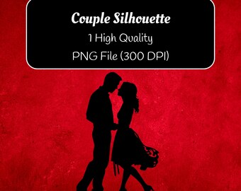 Silueta de pareja PNG / Descarga instantánea / Descarga digital / uso comercial