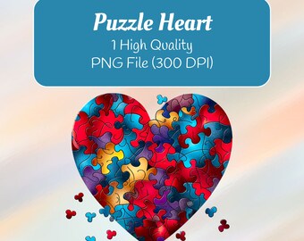 aquarel hart puzzel, png PNGEgg | Direct downloaden | Digitale download | commercieel gebruik: