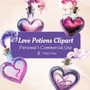 Love Potion Bottle Png, Love Potion Clipart, Magic Potion Clipart, Love Potion Bottle Illustration, commercial use, instant download