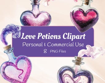 Botella de poción de amor Png, Clipart de poción de amor, Clipart de poción mágica, Ilustración de botella de poción de amor, uso comercial, descarga instantánea