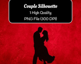 Silueta de pareja PNG / Descarga instantánea / Descarga digital / uso comercial