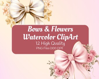 Arcos y flores acuarela arco ClipArt / Arco PNG / Floral Png / Uso comercial / Descarga digital