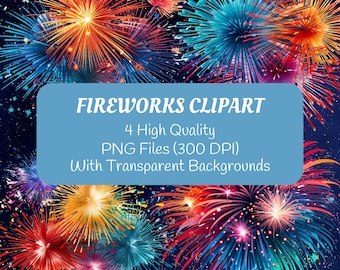 Watercolor Fireworks Clipart | 4Th Of July Clipart | New Years clipart | Patriotic PNG | Independence Day Clipart | Fireworks Clipart
