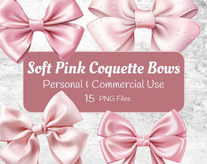 Pink Coquette Bows PNG Clipart Set Coquette Bow Digital Download ...