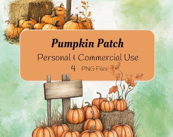 Fall Pumpkin Clipart | Decorative Pumpkins with sign png | Pumpkins Pngs |  Pumpkin Patch Clipart | Cute Pumpkin Clipart | Commercial Use