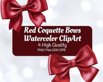 Rode coquette strikken png, aquarel coquette strik, commercieel gebruik, persoonlijk gebruik, aquarel illustraties