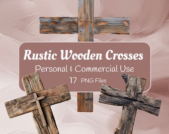 Wooden Rustic Crosses PNG | Christian Png  | Instant Download | Commercial Use | Wooden Cross Clipart | Christian Clipart