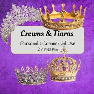 Crowns and Tiaras Clipart | Princess Crown PNG | Royal Crown Clipart | Crown Clip Art | Princess Clipart | Commercial Use | Tiara PNG