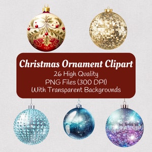 Christmas Ornament Clipart | Watercolor Christmas Clipart | Christmas PNG  | Ornament png | Holiday Designs Download | Digital Christmas