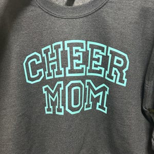 Cheer mom Personalized sweatshirt with megaphone & names on sleeve | custom made sweatshirt