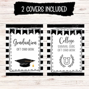 Cadeaubon boek voor afstuderen, afdrukbare cadeaubon boek, afstudeercadeau, college cadeau, college survival cadeaubon boek