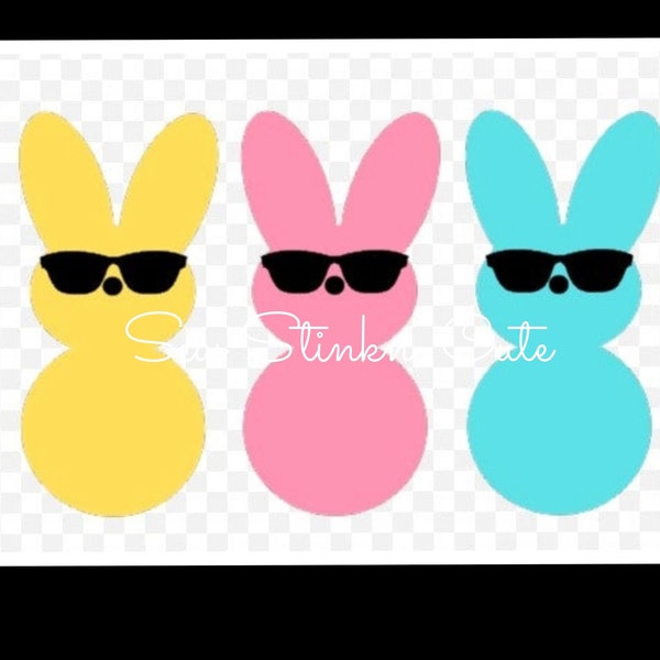 Easter Marshmallow Bunny Peep Pastel PNG, Easter Peeps Png, Easter Day, Cool Peeps png, Chillin with my Peeps png, Spring Cute Peeps png