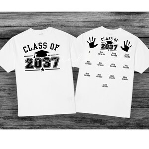 Class Of 2037 Handprint Shirt, 2037 Graduation Shirt, First Day of School Shirt, Grow With Me Shirt, Kids Shirt