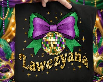 La Weezy Ana Mardi Gras Shirt Design, Disco Ball PNG (Digital Download)