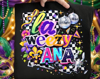 La Weezy Ana Mardi Gras PNG, Carnival Disco Ball Design (Digital Download)