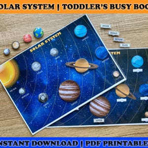 SOLAR SYSTEM PRINTABLE worksheet, Planets printable, Busy Book Pages, Science Worksheets, Homeschool Learning, Preschool Busy Binder
