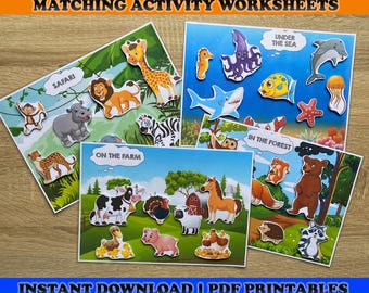 Animal Busy Book Printable: Matching Activities for Toddlers (PDF Download)