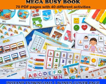 Carpeta de aprendizaje preescolar: Libro de actividades para niños pequeños imprimible (Descarga PDF tamaño A4)