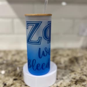 Zeta Phi Beta Iced Coffee Cup w/Bamboo Lid