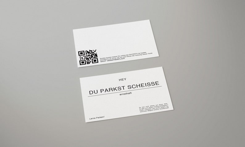 YOU PARK SHIT, shit parked, annoy illegal parking, reminder, opinion booster in business card format image 3