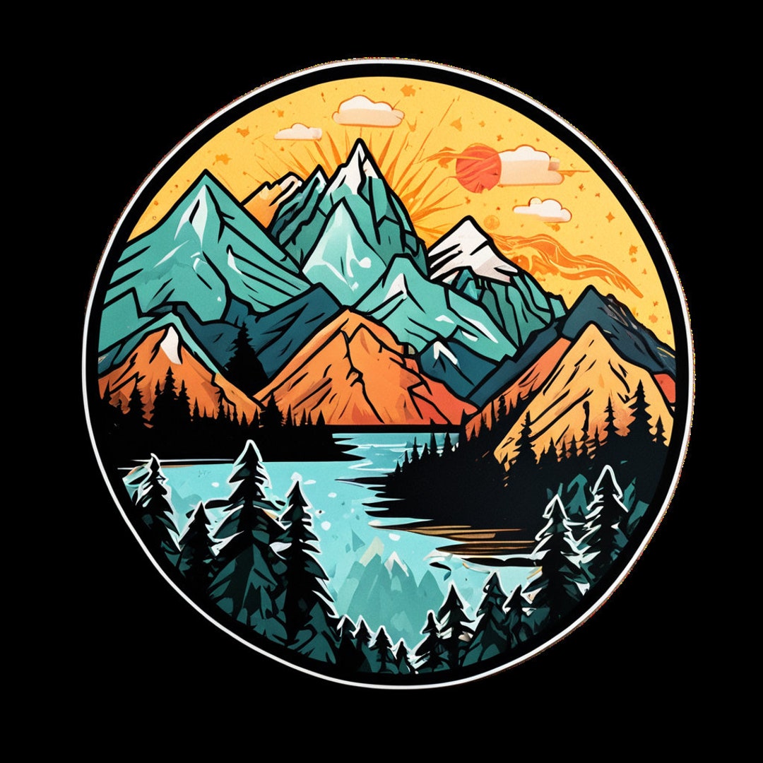 Mountain Range Sticker - Etsy