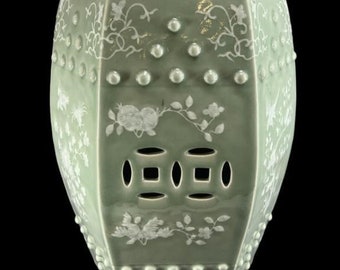 Qing dynasty  Celadon  Porcelain Garden Stool. Absolutly Stunning.