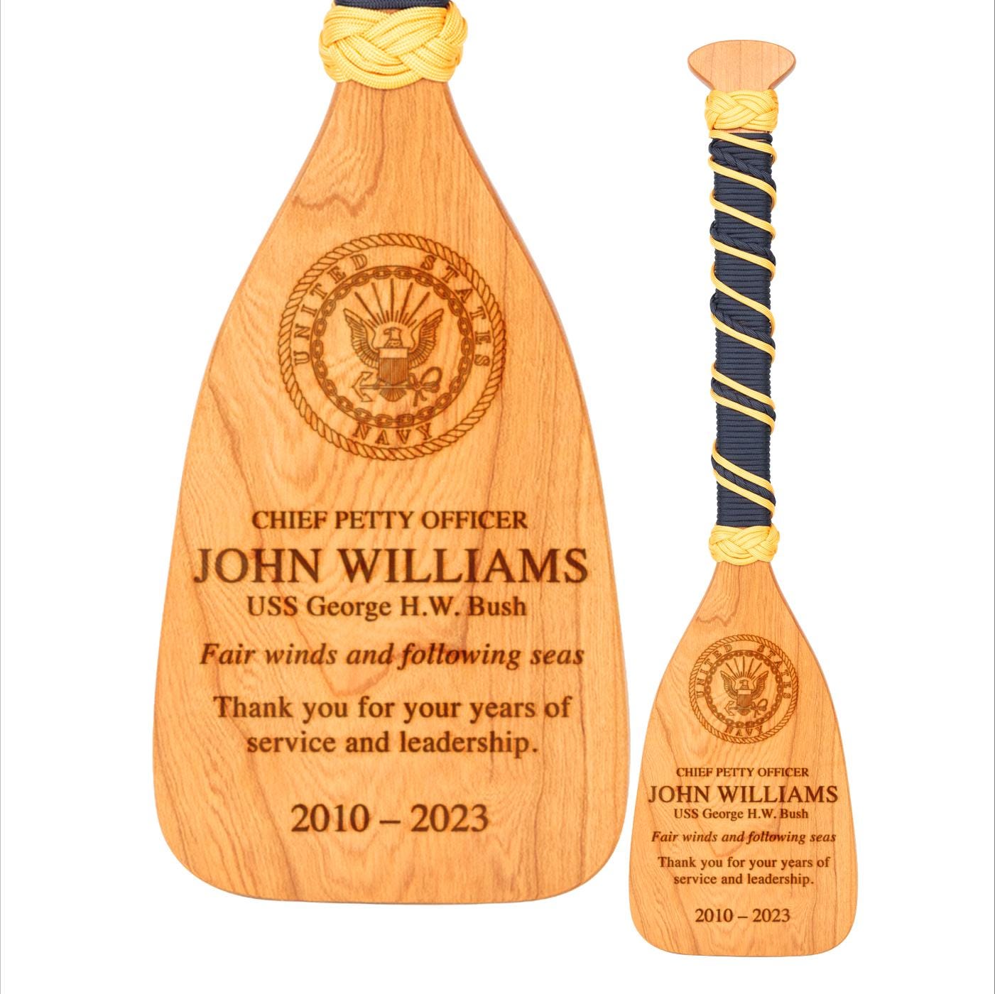 【15】米国海軍 USS CARRONADE LFR-1 木製盾タイルプラーク Personalized Military Paddle – Custom Cherry Wood Engraved Gift